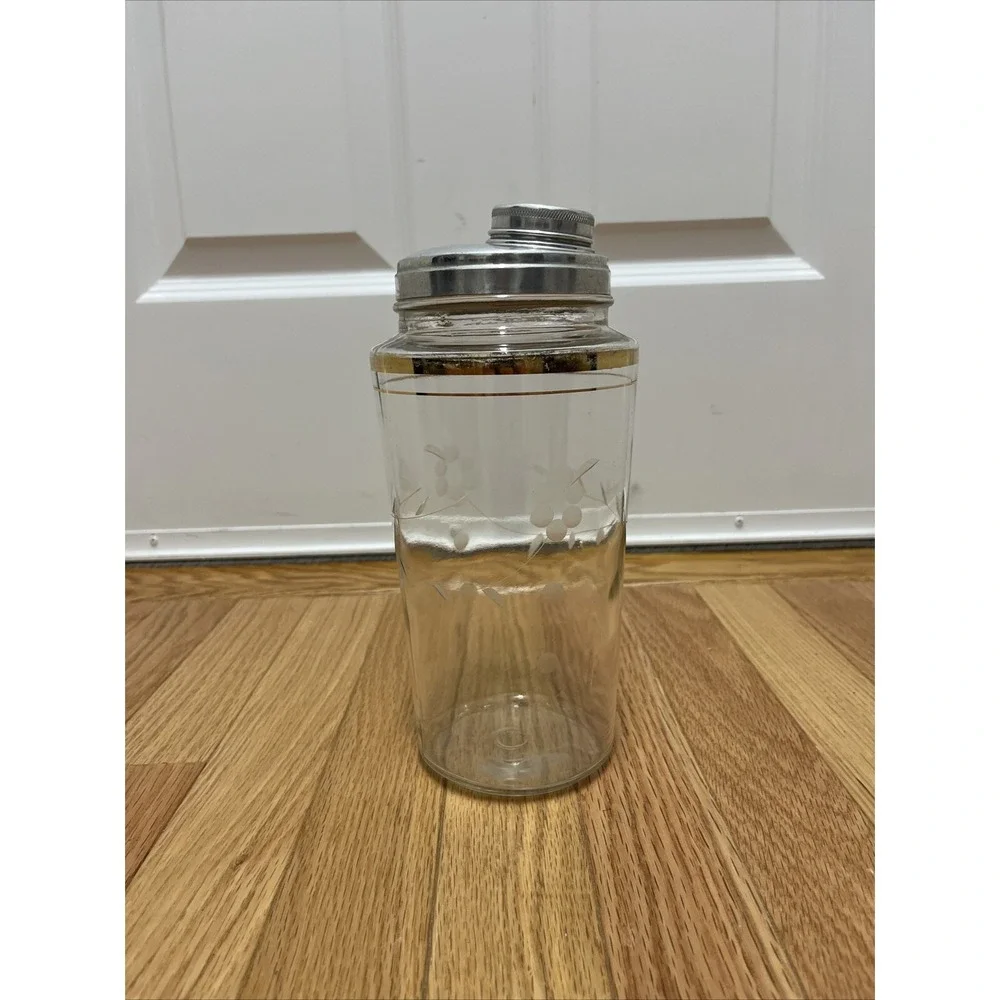 Vintage Clear Glass Large Cocktail Shaker Set